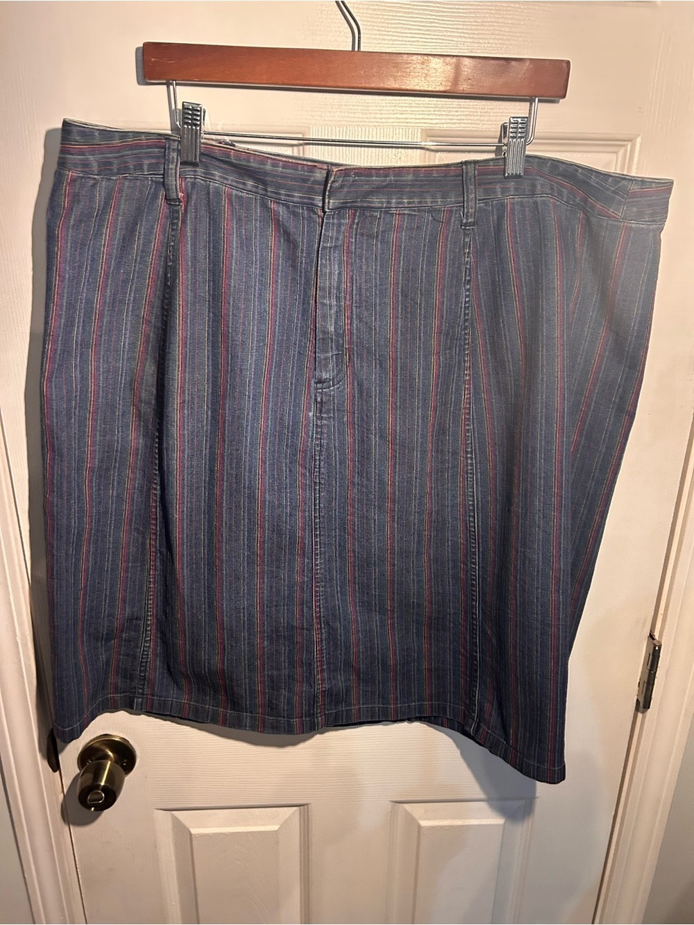 Christopher & Banks Denim Blue Pinstripe Skirt